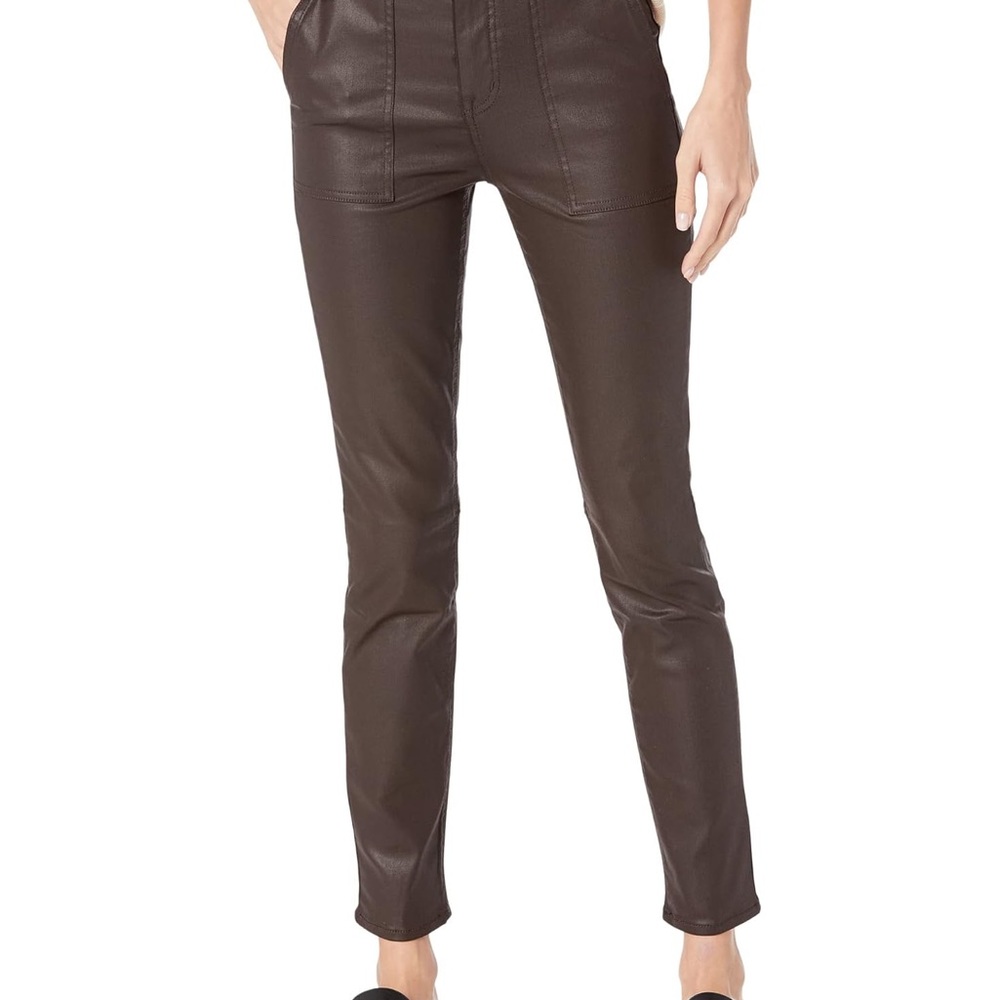 SANCTUARY Hayden Coated Skinny Brown Straight Leg Pants